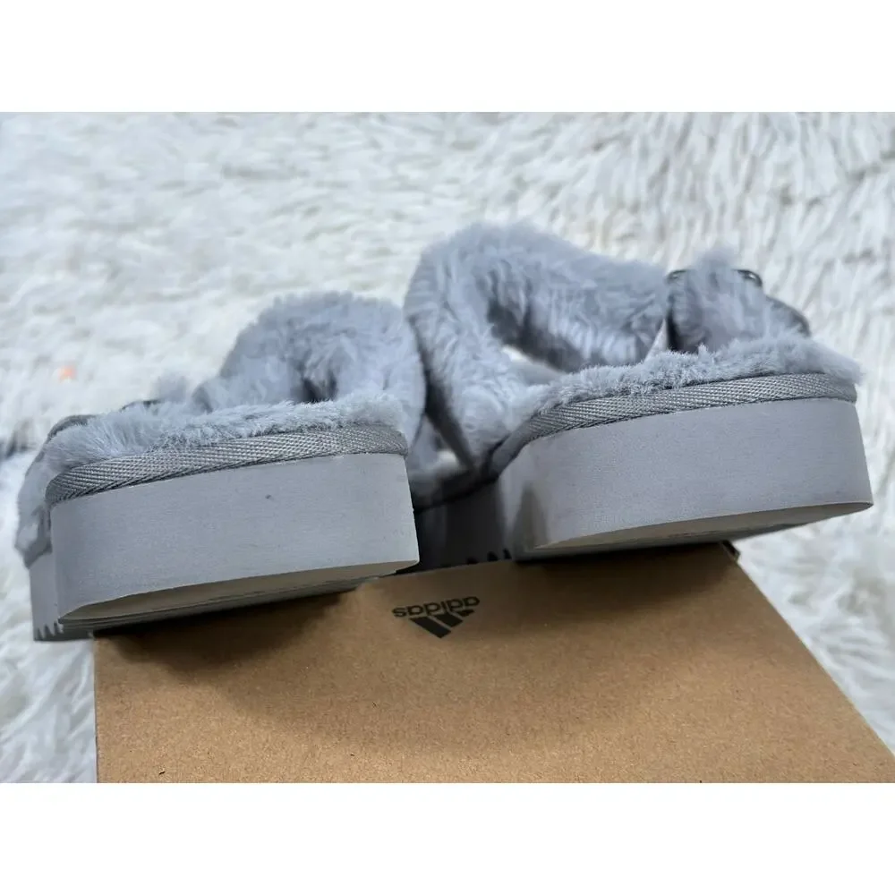Koolaburra by Ugg Furr-Ah Amphora Slide Sandals Sz 10 Gray Faux Fur 1110213